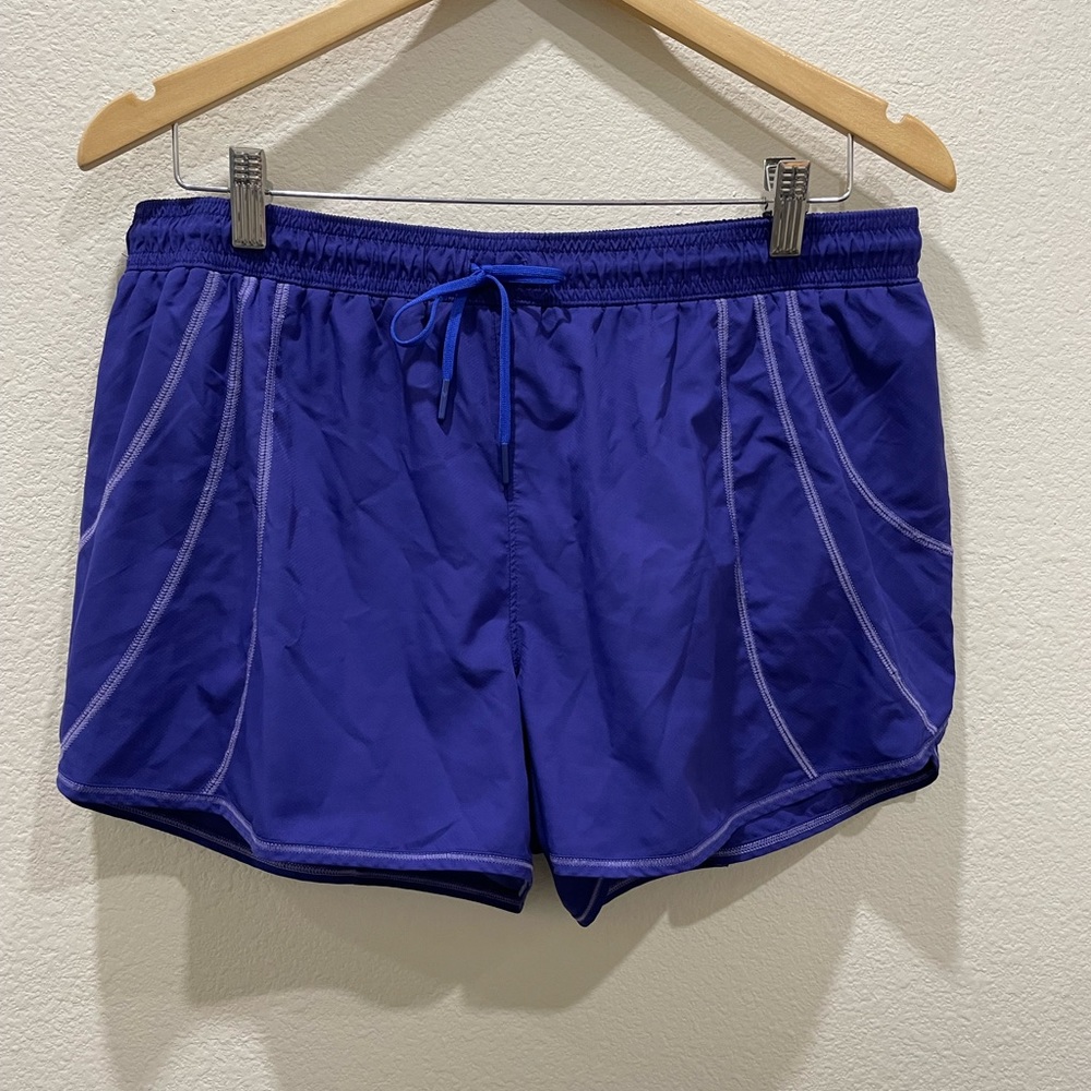 Athleta Blue Record Time Running Shorts Women’s Size Large